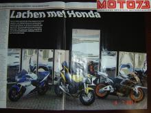 Lachspiegelcentrale verleende graag haar medewerking aan motorblad Moto 73 voor een artikel over Honda 600 motoren die gefotografeerd werden voor onze lachspiegels.